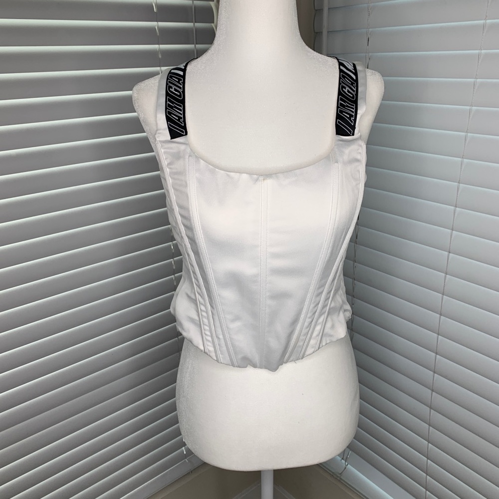 White I AM GIA corset top